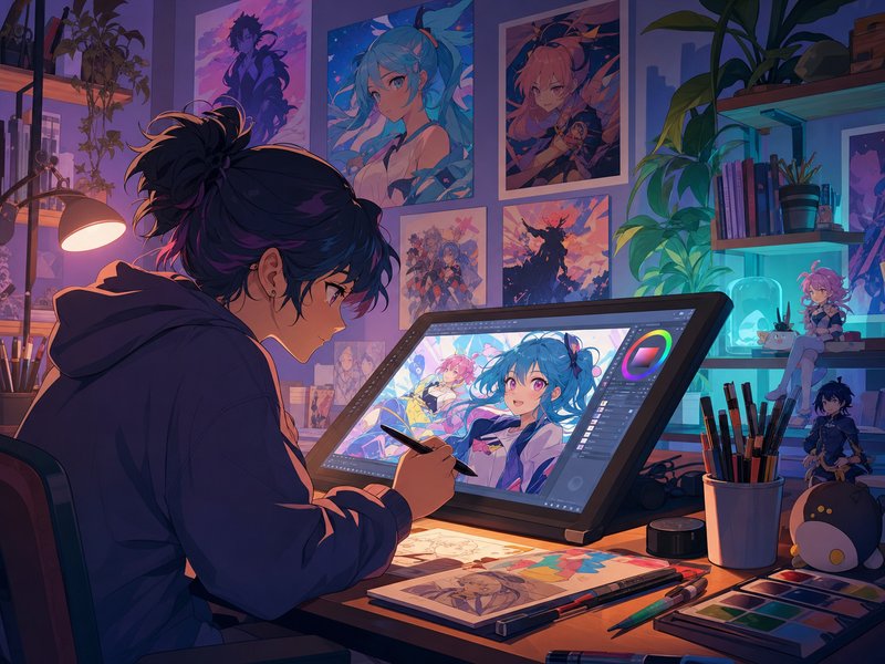 黑丝 - 动漫数字艺术创作教程